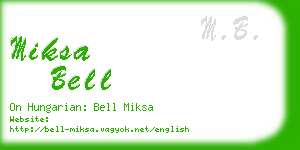 miksa bell business card